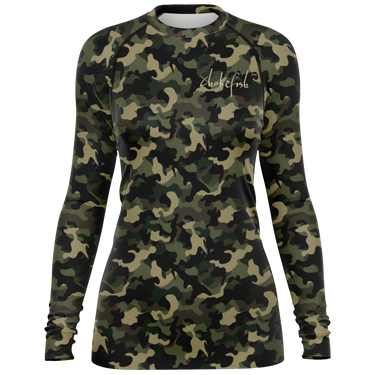 Chokefish™ Long Sleeve Rashguard Camouflage Woman's Shirt-008